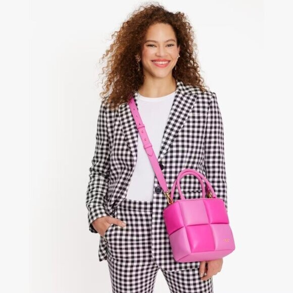 Kate Spade Boxxy Colorblocked Tote In Vivid Snapdragon Multi Pink - Picture 9 of 10